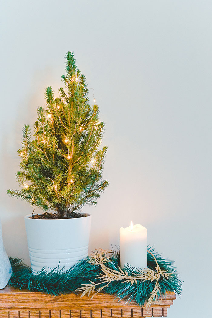 Small table-top Christmas tree- Christmas bathroom decoration