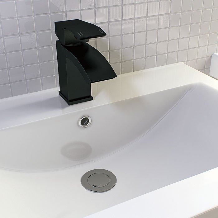 Black taps- mono basin mixer tap on white basin