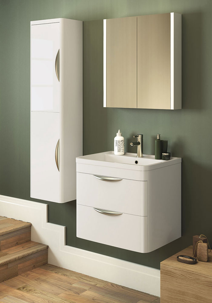 Minimalist bathroom wall hung storage furniture 