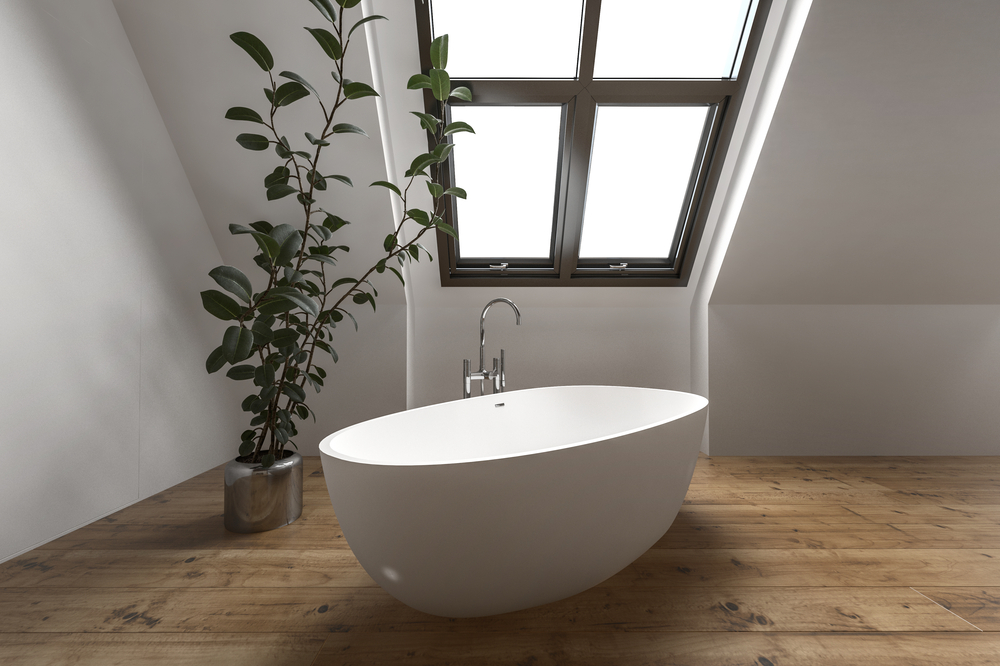 Loft ensuite freestanding bath