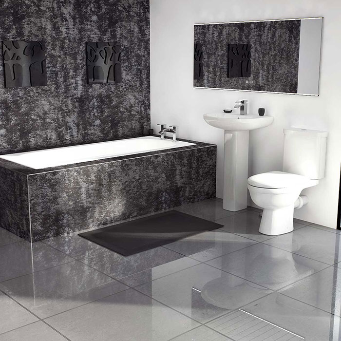 5 Ways to use black in bathroom- black tiles