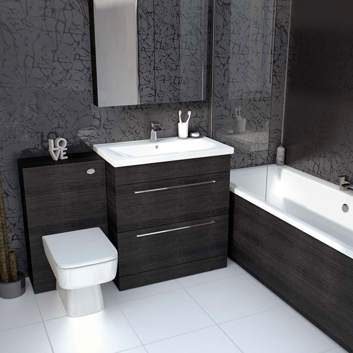 5 Ways to use black in bathroom- black vanity unit