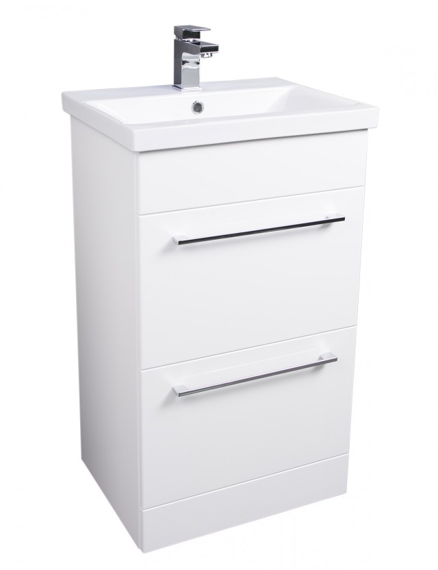 Napoli Gloss White 2 Drawer 600 Unit