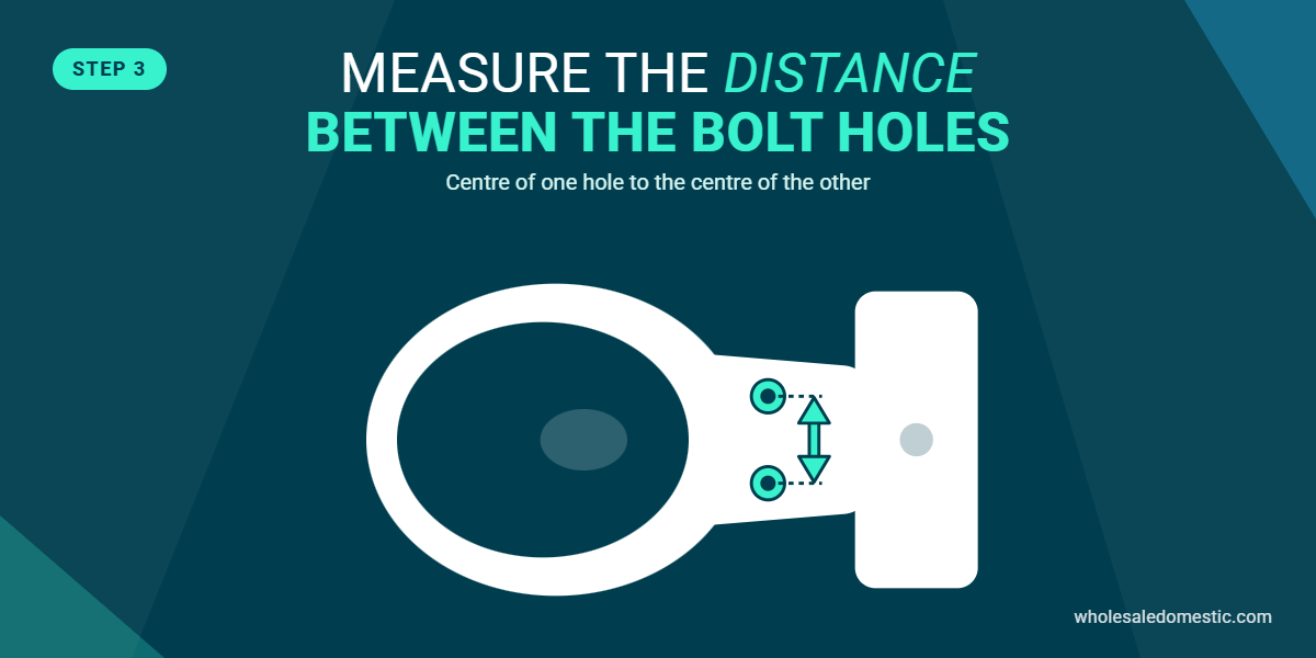 How to measure the distance between toilet seat bolt holes, centre to centre