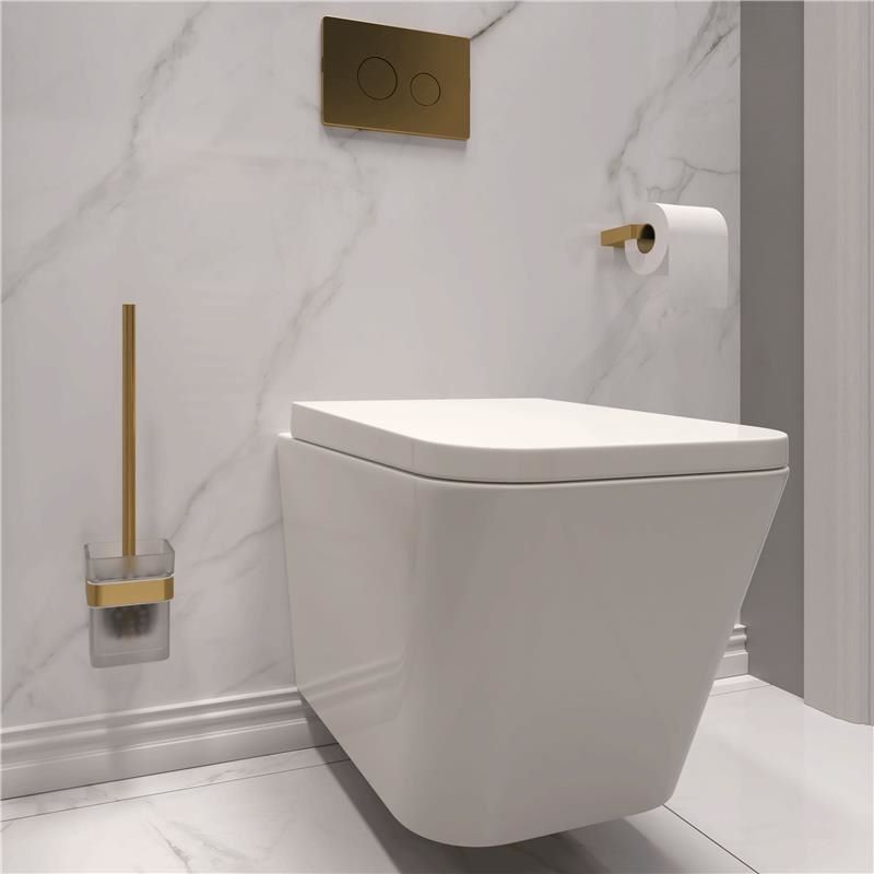 wall hung toilet in a bathroom set
