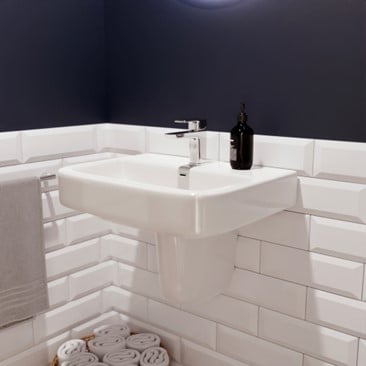 Modern White Wall Mounted Bathroom Basin 